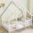 Amarionna Wood House-Shaped Floor Bed with Fence, Guardrails-1287232310-1277471103