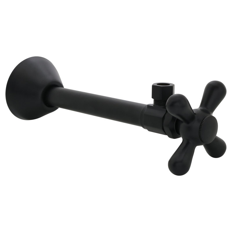 Robinet d'arrêt en forme de croix avec poignée d'arrêt en croix 1/2 "x 3/8" DO, Noir mat