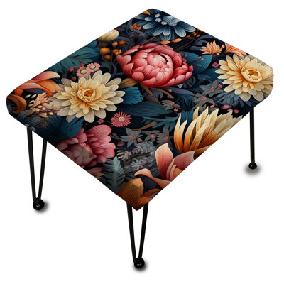 Kaléidoscope éclectique à motif floral rose et bleu éclectique