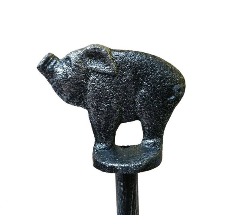 Porte-papier hygiénique sur pied porc, Argent rustique