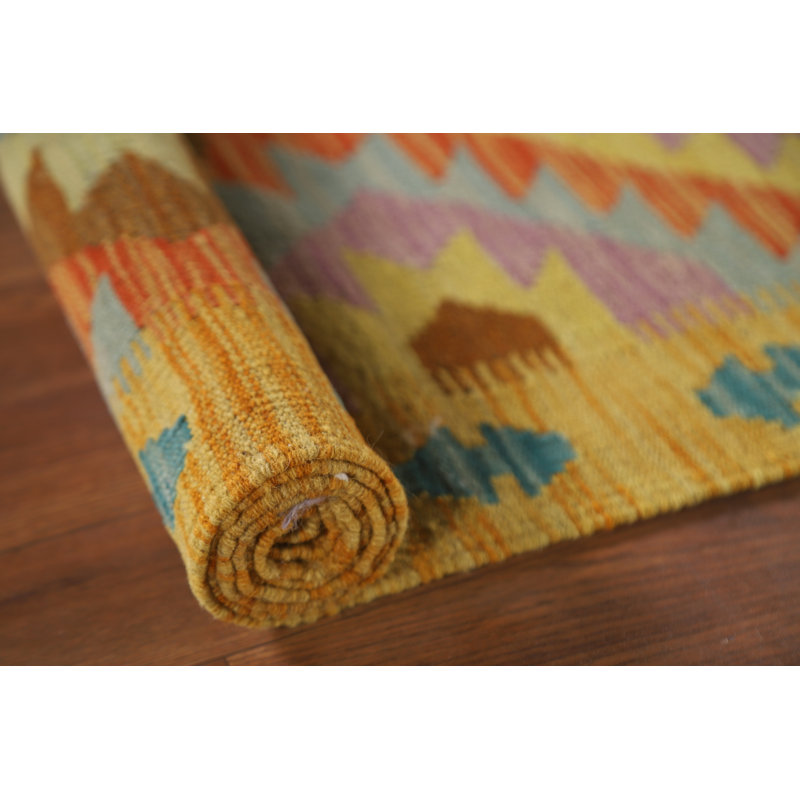 Reversible Wool Kilim Oriental Runner Rug 2x7