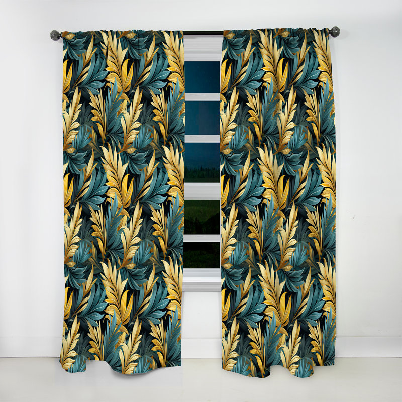 Palm Breeze Tropical Motif II - Rideau floral - Rideau floral obscurcissant - 1 panneau, L 52 po x L 84 po