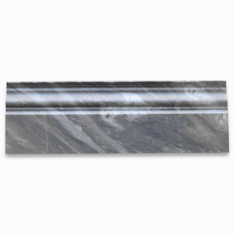 Carreau de mosaïque en marbre 4 po x 12 po Bardiglio, Gris clair