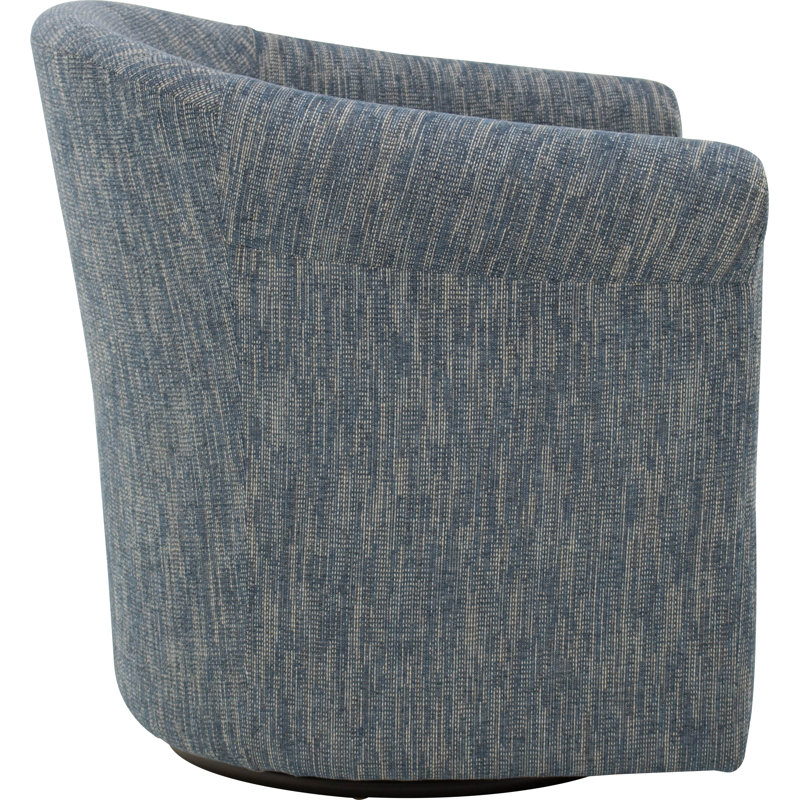 Anstett Upholstered Swivel Barrel Chair, Hapden Navy 100% Polyester