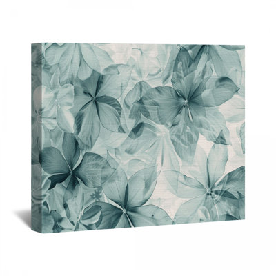 Collage floral sur toile - décoration murale florale