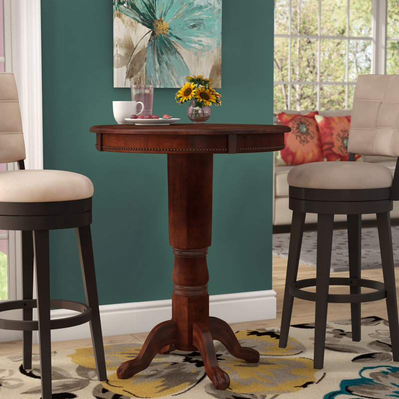 Adelaida 30.25" L Round Solid Wood Table, Light Natural Cherry