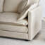 Fauteuil avec structure en bois massif en chenille beige - Tissu respirant et rembourré relaxant pour une maison confortable