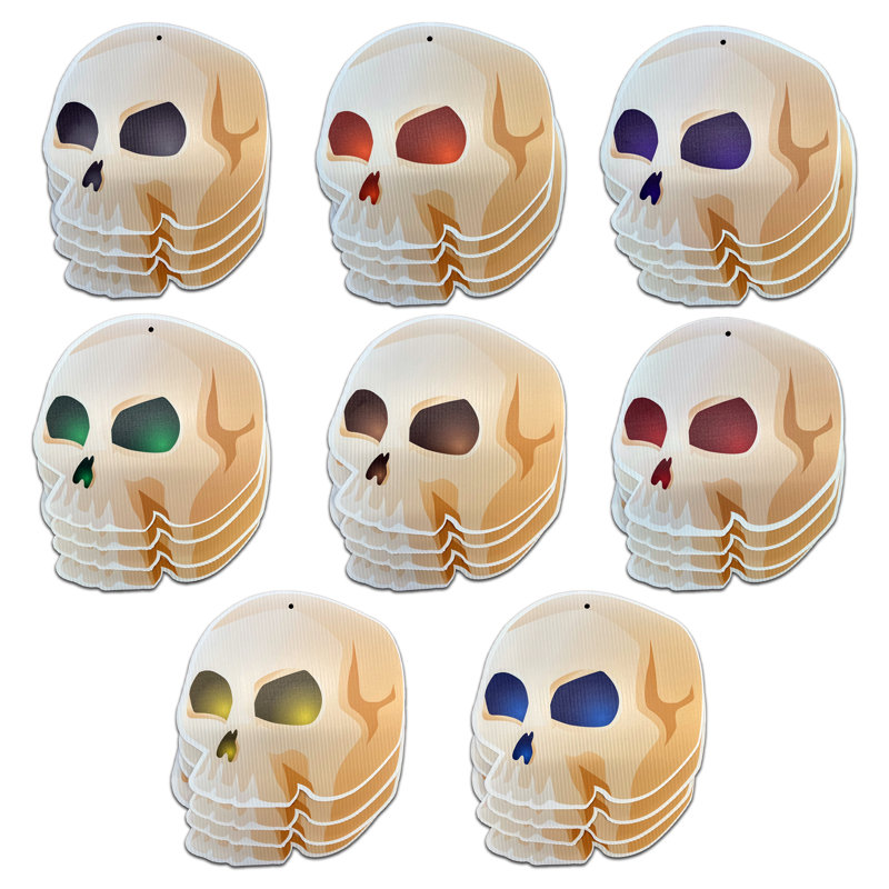 Ensemble de 36 crânes suspendus Halloween