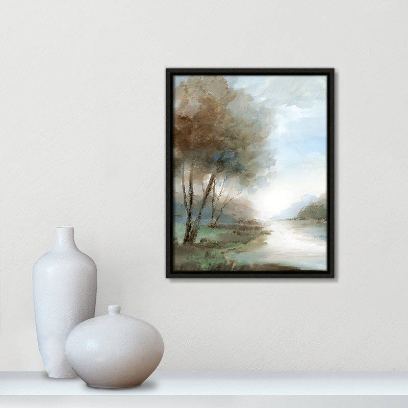 «Peaceful River Print» par Nan, Espresso, H 15,5 po x l 12,5 po