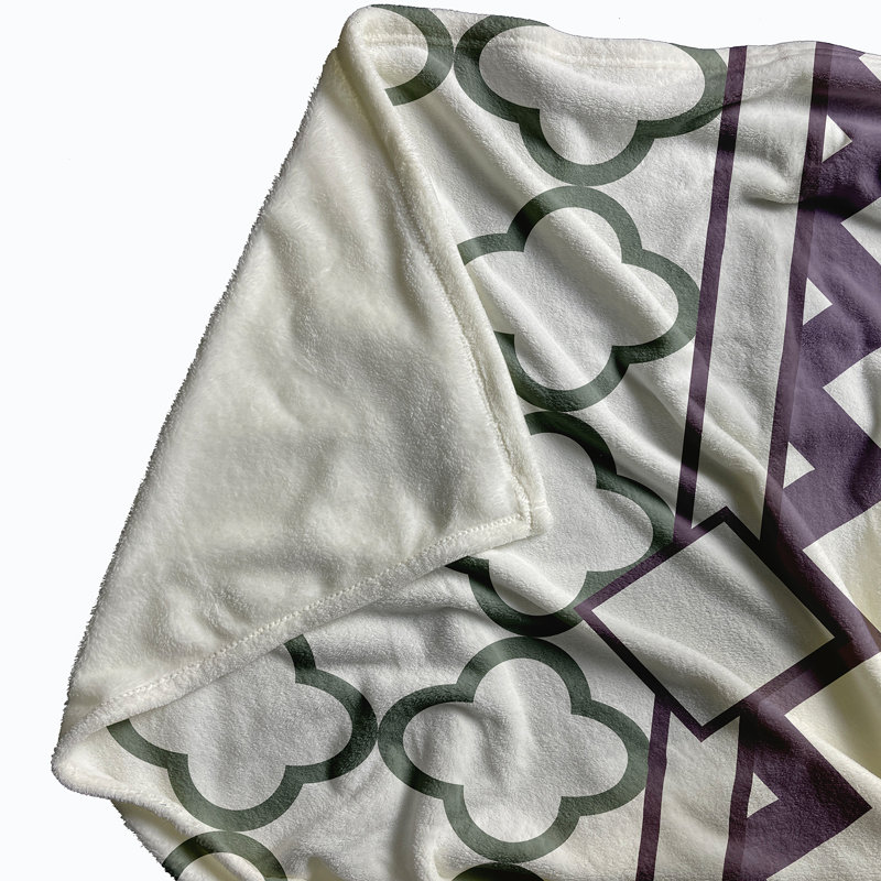 Emeline Plain Weave / Muslin Throw Blanket, Grey/Purple