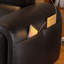 Causeuse-coussin modulable noire en cuir véritable