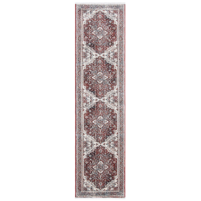 Melba Oriental Red/Ivory Area Rug, Runner 3' x 10'