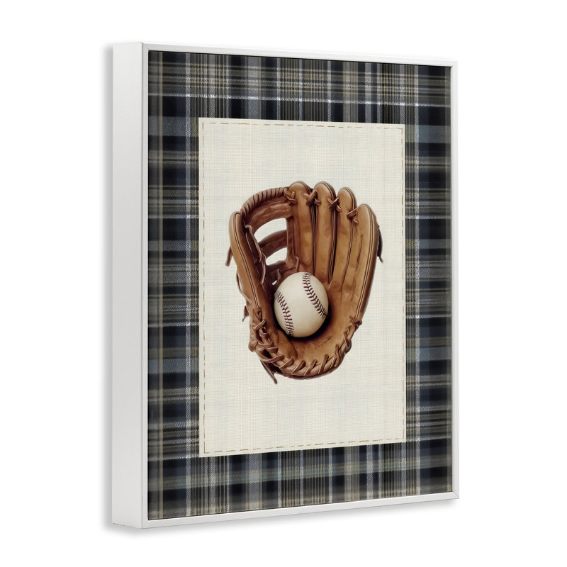 Gant de baseball avec estampe numérique à carreaux, design par Arlington Prints, H 30 po x l 24 po