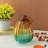 7"H Gradient Turquoise Glass Pumpkin