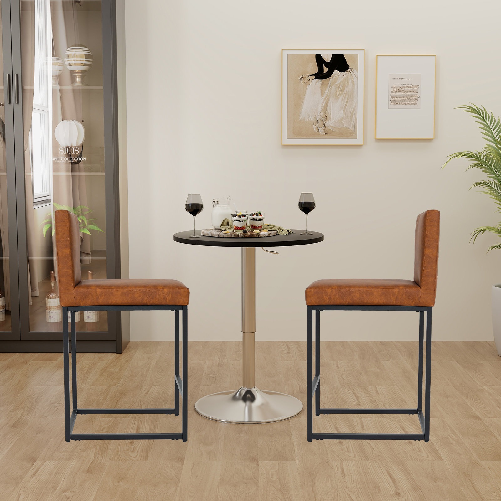 Round Bar Dinette Sets With Matching Bar Stools Bistro Table