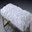 White Faux Fur & Gold Finish Bench