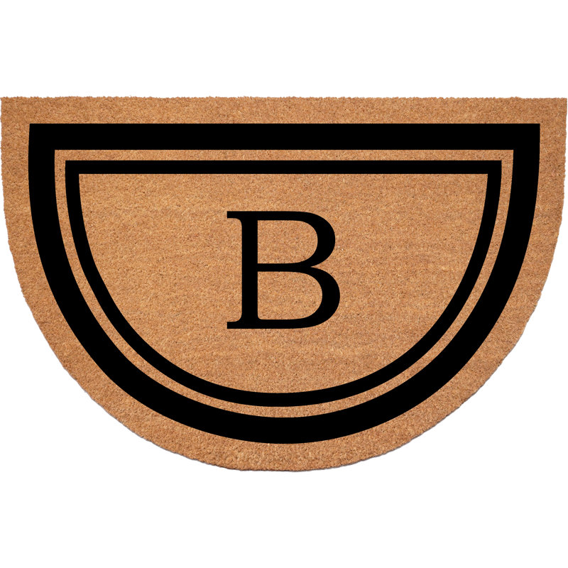 Paillasson demi-cercle avec bordure noire 24 x 36, B