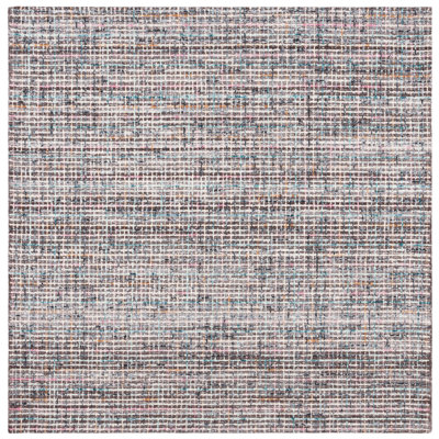Abstract Hand Tufted Wool/Cotton Rug in Brown/Gray