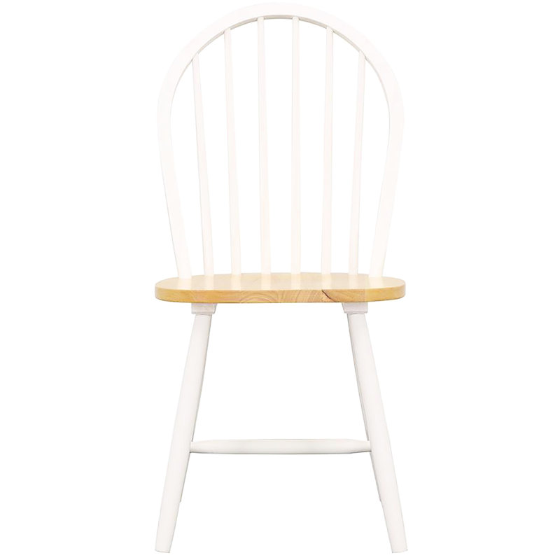 Rustic Chairs 4 - brun naturel et blanc, design 4 sièges, dossier à broche blanche