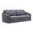 Modern Curved Arm Gray Linen Sofa