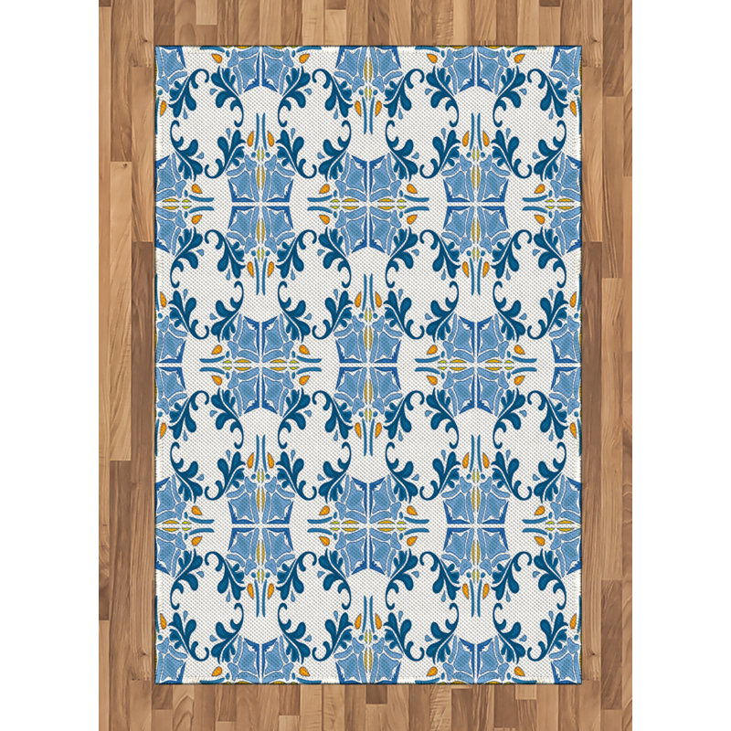 Traditional High Density Long Fiber Poly Threads Decorative Area Rug Carpet, Rectangle 4' x 5'8"