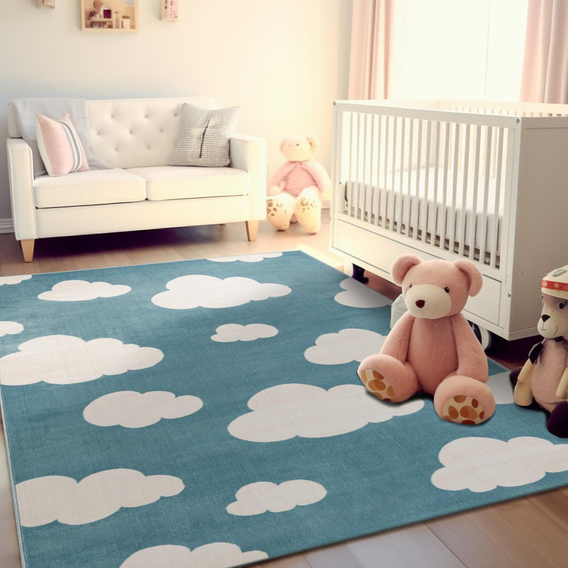 Unique Loom Clouds Whimsy Kids Rug, Rectangle 2' x 3'1"