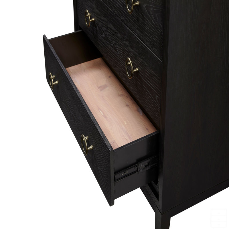 Commode 5 tiroirs au fini poivre