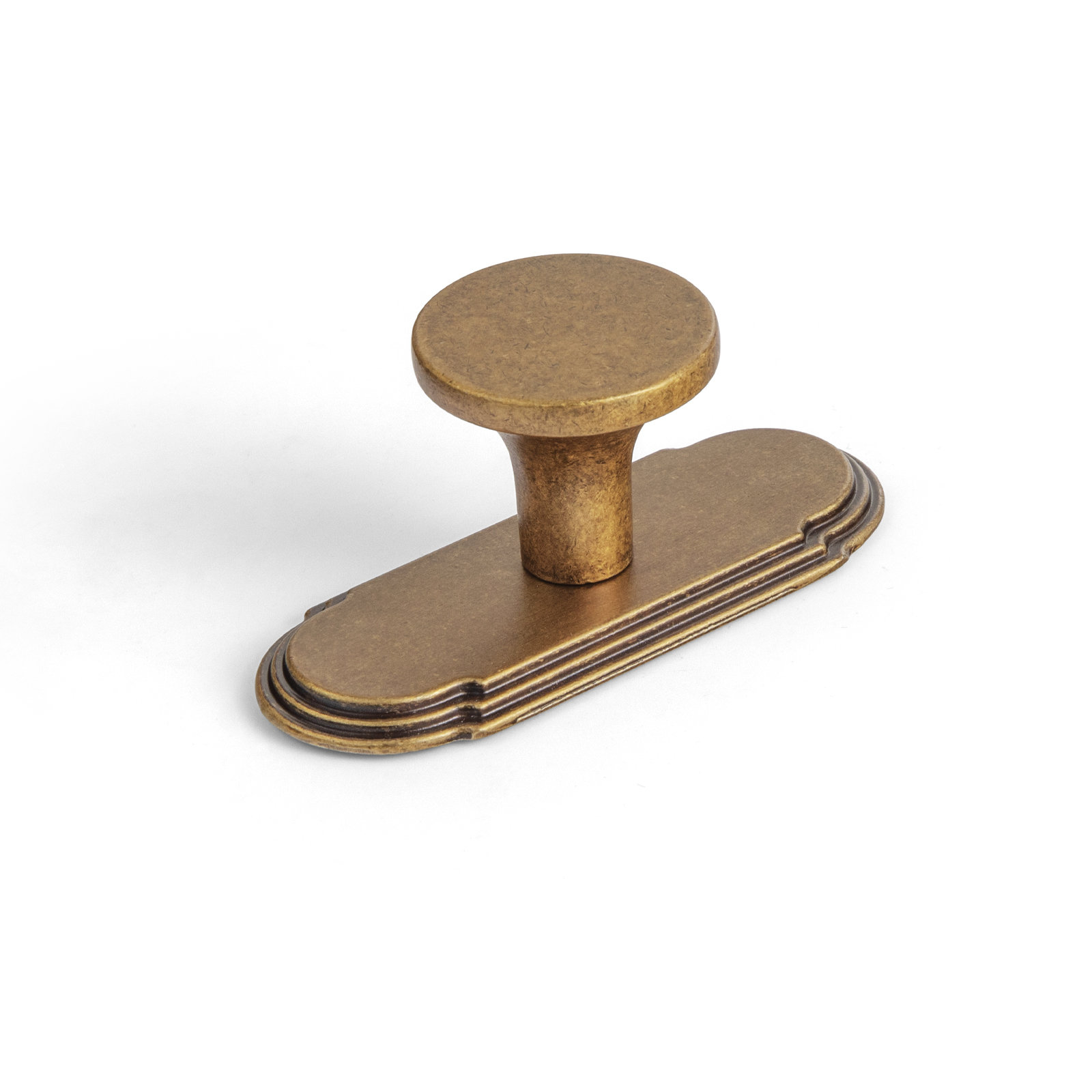 1.14" Metal Mushroom Cabinet Knob, Antique Brass