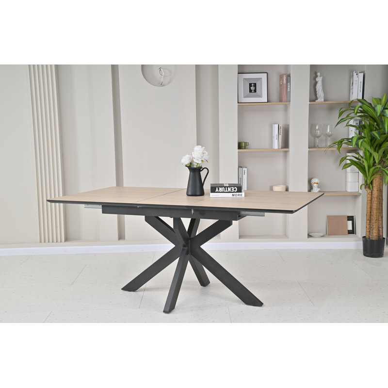 Deebora Extension Dining Table, Oak Wood, 76cm H x 140cm W x 90cm D