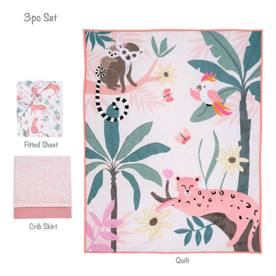 Enchanted Safari 3 - Piece Crib Bedding Set