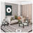 3-Piece Coffee Table,Square Glass Tea Table-90870841