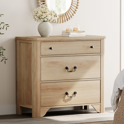 Haikey 31.5" W 3 Drawer Dresser,Farmhouse End Table for Bedroom