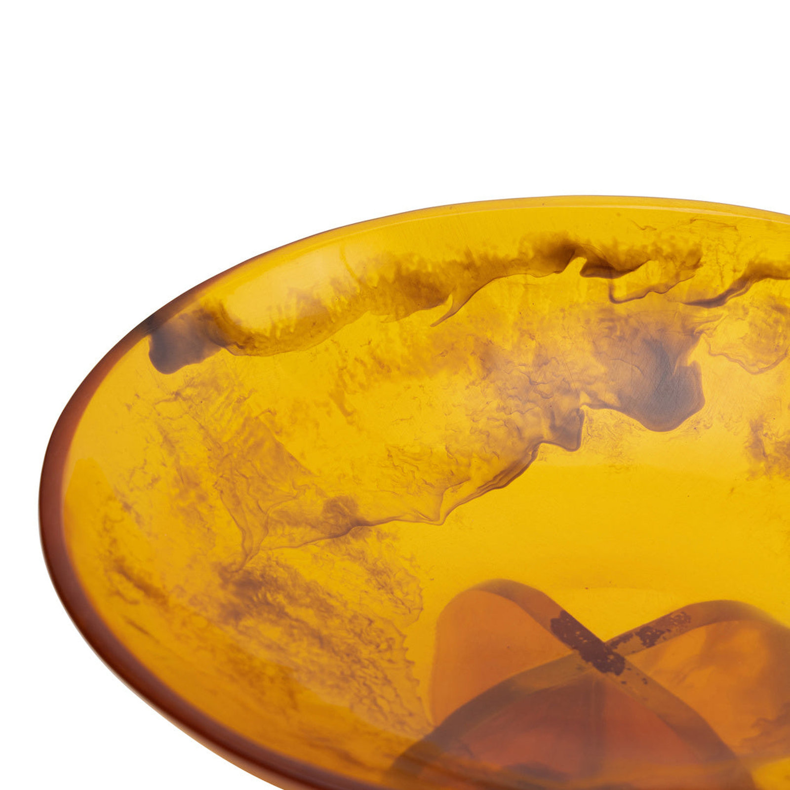 Lucente Tortoise Shell Fruit Bowl, Black/Orange/Brown