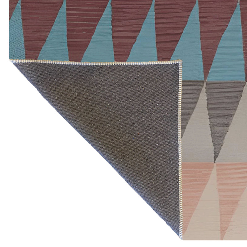 Multi-Colored Triangle Geometric Patterned Modern Decorative Rug