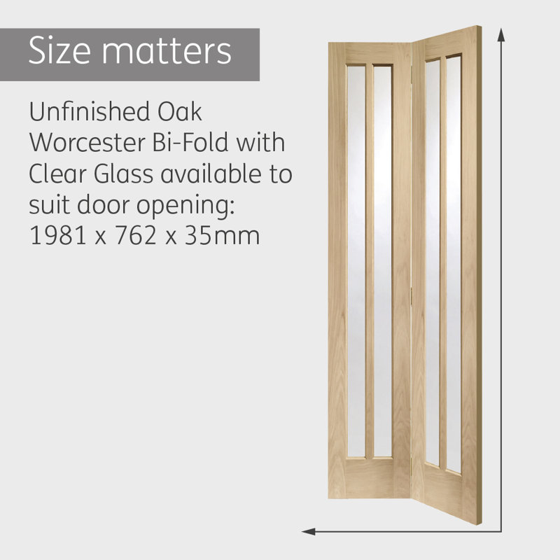 Internal Glazed Oak Worcester Bi-Fold