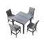 Ensemble de salle à manger 5 pièces à hauteur de comptoir avec table carrée et tabourets avec repose-pieds et 4 chaises rembourrées à haut dossier
