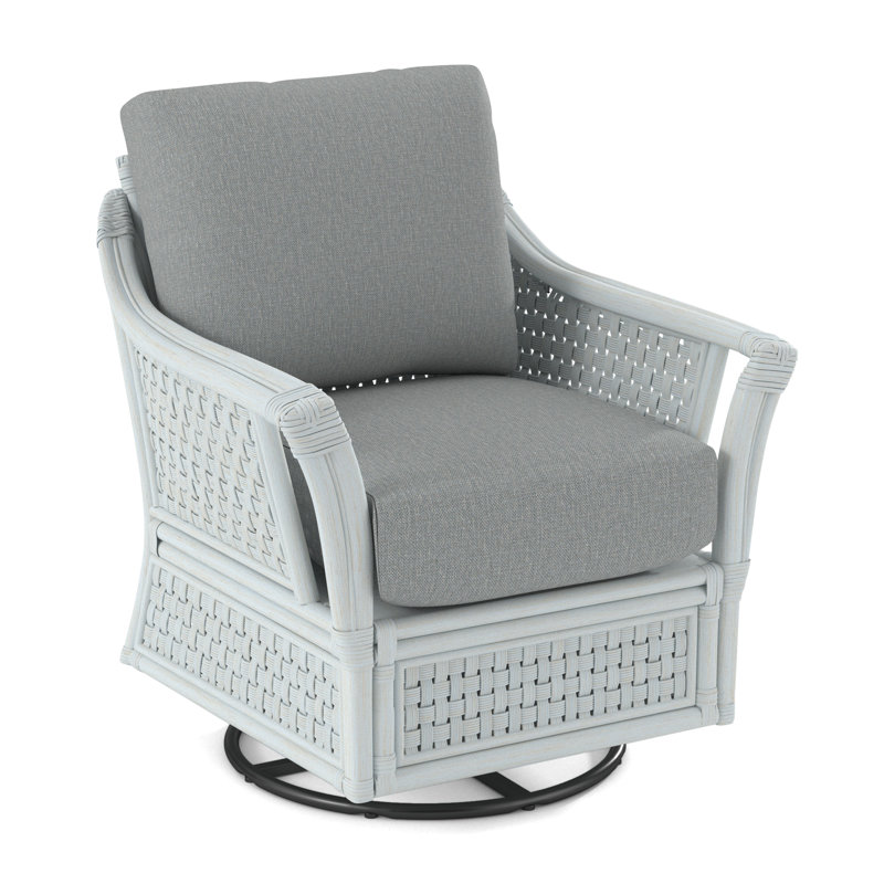 Boca Armchair, Bisque, Light Blue Performance Fabric; 0851-55