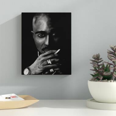 Stupell Tupac Modern Portrait Abstract Pattern Black White Canvas Wall Art - 30 x 40