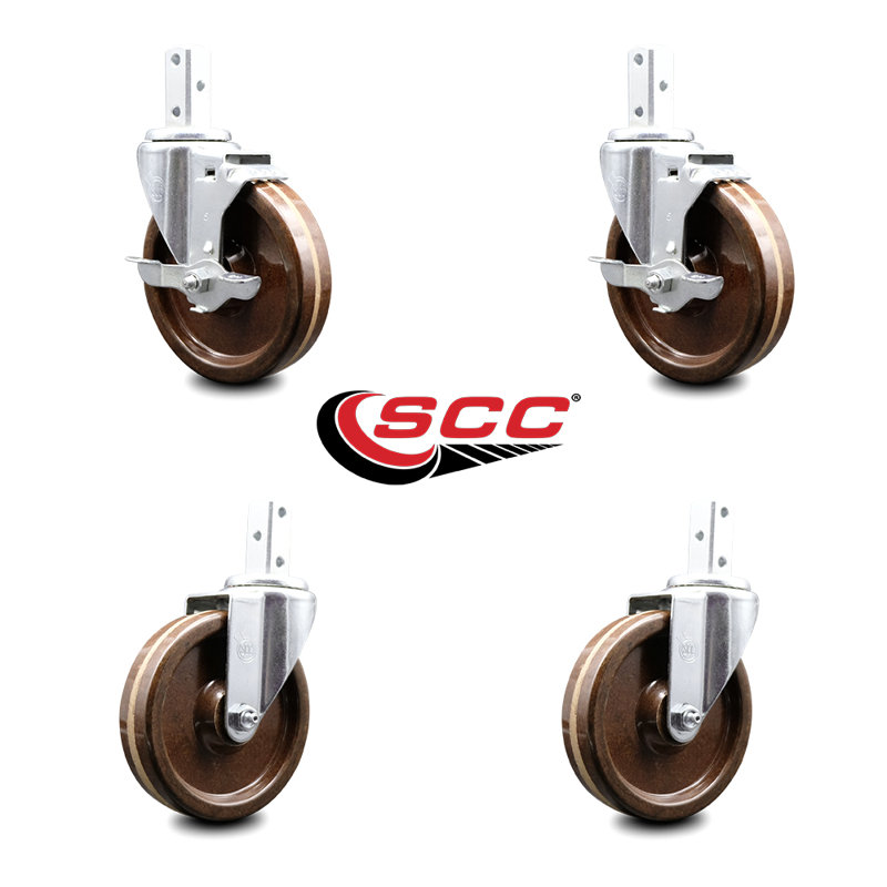 4 Piece High Temp Phenolic Caster Set