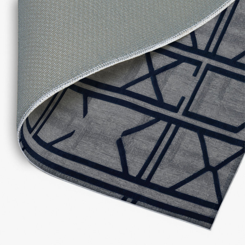 Tapis gris intérieur et extérieur Trellis, Rectangle 4pi x 6 pi