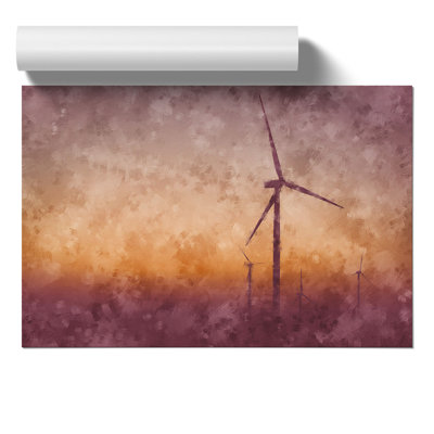 Wind Turbines Painting - Frameless Print