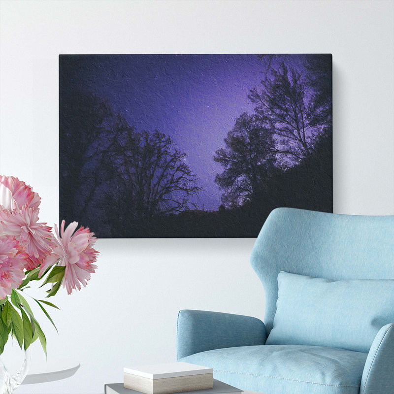 Purple Stars - Wrapped Canvas, 40cm H x 60cm W x 3cm D