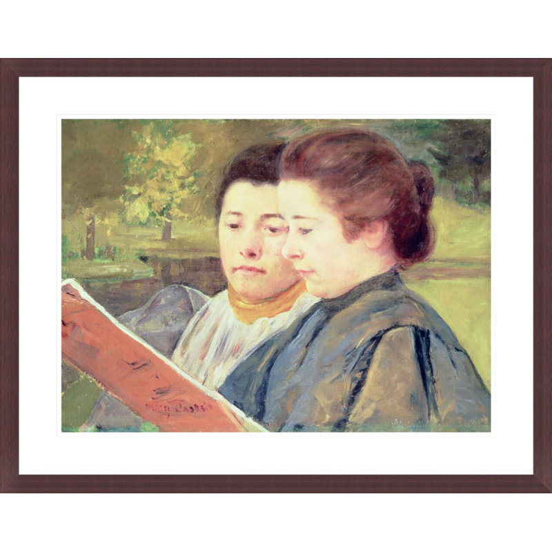 Women Reading by Mary Cassatt -Framed Giclee Print, H 23,27 po x l 29,5 po