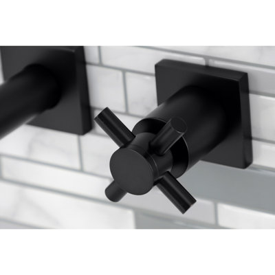Kingston Brass Concord Two-Handle 3-Hole Wall Mount Bathroom Faucet