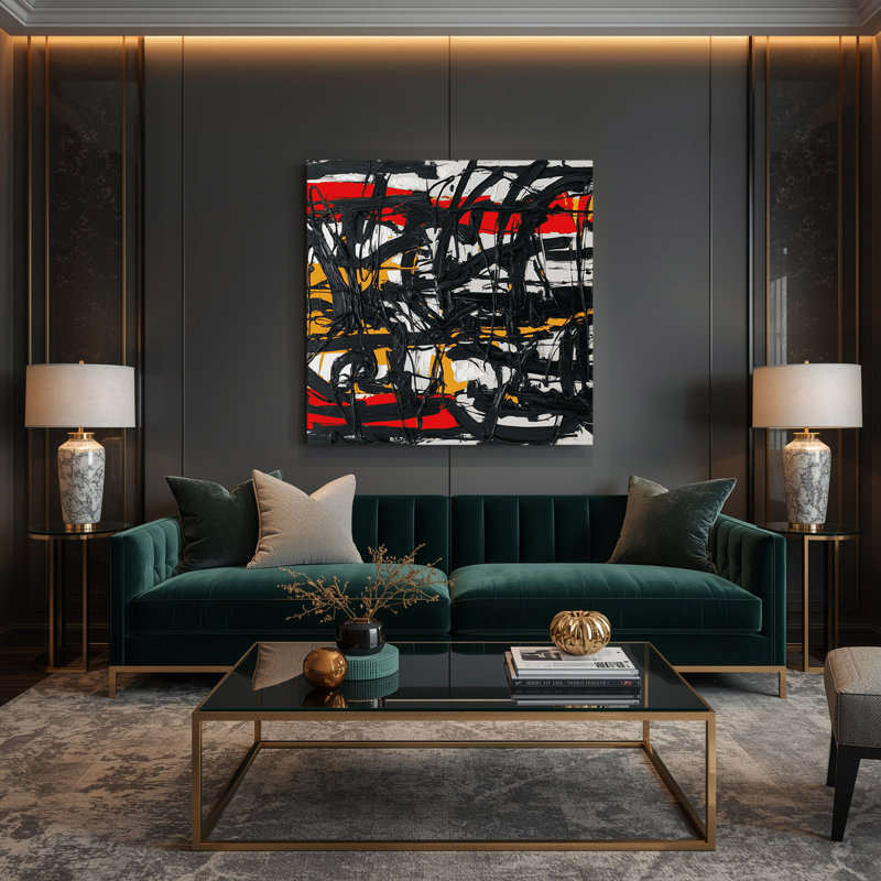 «Neo Expressionism 1», art mural sur toile grise, H 12 po x l 12 po