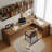L-Shaped Rectangle Solid Wood Desks-107198546-107198549