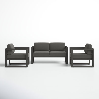 Smith 3 Piece Sofa Seating Group with Sunbrella Cushions by AllModern