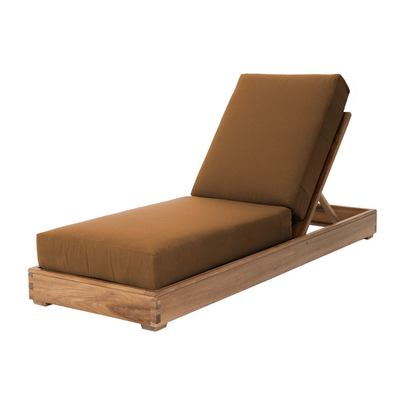 Chatsworth Outdoor Teak Chaise Lounge, Camel