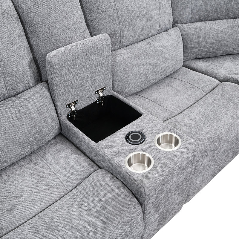 5 Seater Electric Reclining Corner Sofa , Grey
