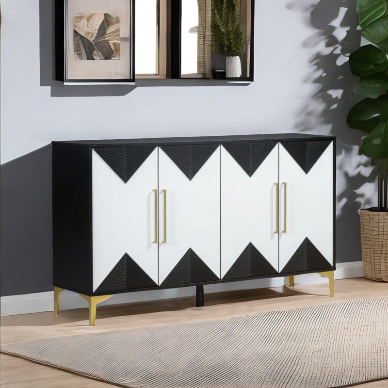 Buffet décoratif Breege, Noir / blanc